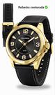 Relógio Mondaine Masculino Analógico De Pulso Dourado Preto Elegante Quartz Pulseira De Silicone Brilha No Escuro A Prova D água 50 Metros Original