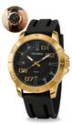 Relógio Mondaine Masculino Com Caixa Em Dourado E Pulseira Preta em Silicone Prova Dágua Preto Com Dourado Original
