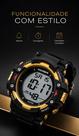 Relógio Mondaine Masculino Digital De Pulso Esportivo Preto Com Visor Noturno Cronômetro A prova DÁgua Em 50 Metros Original