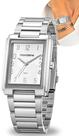 Relógio Mondaine Original Feminino Estilo Vintage Quadrado De Pulso Prateado Elegante Analógico