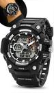 Relógio Mormaii Masculino Original Cronógrafo Calendário Dual Time LCD Positivo A Prova Dágua 100 Metros Preto Preto