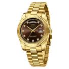 Relógio NIBOSI B07-Gold Brown Analógico Quartz para Homens Relógio NIBOSI B07-Gold Brown Analógico Quartz para Homens