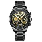 Relogio Nibosi Luxo Masculino 2385 Dourado Preto Esqueleto