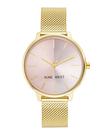 Relógio Nine West NW/1981 - Pulseira Mesh Dourada/Rosa com Mostrador Sunray