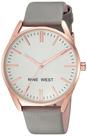 Relógio Nine West Women com pulseira de 36 mm, estojo em tom de ouro rosa
