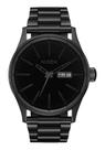 Relógio NIXON Sentry SS preto com pulseira de aço inoxidável