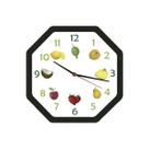 Relógio Oitavado Frutas frutinhas para cozinha sala casa