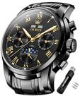Relógio OLEVS Automatic para homens Self Winding Mechanical Black
