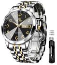 Relógio OLEVS Black Luxury Dress Analog Quartz para homens