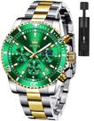 Relógio OLEVS Gold Green Classic Analógico 41 mm em Aço Inoxidável