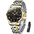 Relógio OLEVS Gold Sliver, calendário de aço inoxidável para homens Relógio OLEVS Gold Sliver, calendário de aço inoxidável para homens