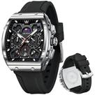 Relógio OLEVS Militar Esportivo Quadrado - 44mm - À Prova D'Água