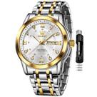 Relógio OLEVS Silver for Men Business Dress Waterproof Date