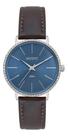 Relogio orient analogico azul couro marrom fbsc0026 a1nx