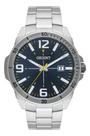 RELOGIO ORIENT ANALOGICO AZUL METAL PRATA MBSS1394 D2SX Cor do fundo:Azul