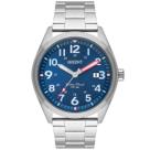 Relogio orient analogico azul metal prata mbss1396 d2sx