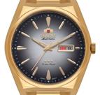Relogio orient automatico cinza metal dourafo f49gg013 g1kx