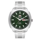 Relogio orient automatico verde metal prata f49ss022 e1sx