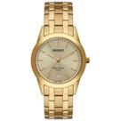 Relogio Orient feminino Dourado medio minimalista banhado folheado a prova de agua com calendário Mgss1179 C1kx