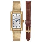 Relógio Orient Feminino Ref: Lgss0077 S3kx Retangular Mesh Dourado + Pulseira