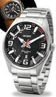 Relógio Orient Masculino Analógico De Pulso Prateado Casual Quartz Aço Inoxidável Brilha No Escuro Calendário Prova D água 50 Metros Original