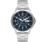 Relógio ORIENT masculino analógico prata azul MBSS1508 D2SX