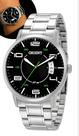 Relógio Orient Masculino Analógico Quartz De Pulso Esportivo Casual Prateado Em Aço Inoxidável A Prova Dágua Em 50 Metros Com Calendário Original