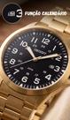 Relogio Orient Masculino De Pulso Analógico Quartz Esportivo Casual Dourado Em Aço Inoxidável A Prova Dágua Em 50 Metros Original