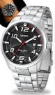 Relógio Orient Masculino De Pulso Analógico Quartz Prateado Em Aço Inoxidável Fundo Preto Brilha No Escuro Prova Dágua Em 50 Metros Original
