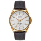 Relogio Orient Masculino dourado pulseira de couro mostrador branco social executivo com calendario MGSC1010 S1NX Relogio Orient Masculino dourado pulseira de couro mostrador branco social executivo com calendario MGSC1010 S1NX