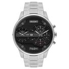 Relógio ORIENT masculino Dual Time aço MBSST001 P1SX