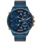 Relógio ORIENT masculino multi-time azul couro MASCT001 D2DX