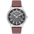 Relógio Orient Masculino Pulseira De Couro Marrom Grande MBSC1039 Relógio Orient Masculino Pulseira De Couro Marrom Grande MBSC1039
