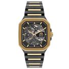Relógio Orient Masculino Ref: Nh7mm008 G1pk Automático Esqueleto Retangular Bicolor