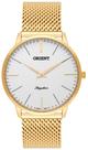 Relógio Orient Mgsss005 S1kx Slim Safira Aço Dourado Fino P1