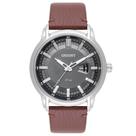 Relógio Orient Pulseira Couro Eternal Masculino MBSC1039 Prata