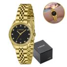 Relógio Original Dourado Lince Feminino de Pulso Resistente