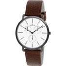 Relógio Oslo Slim Vidro Safira Pulseira Couro Masculino OMPSCMVD0001