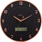 Relógio Parede 35cm Termômetro Calendário Preto Herweg 6819