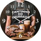 Relógio Parede Bar Cerveja Cantinho Do Churrasco - 30cm Relógio Parede Bar Cerveja Cantinho Do Churrasco - 30cm