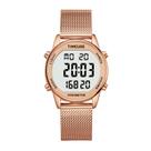 Relógio pedômetro feminino TIMEURE com pulseira de aço inoxidável