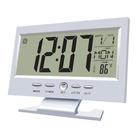 Relógio Portátil LED Display Digital Multifunções Alarme Controle por Voz Calendário Termômetro Acende Luz com Som Escritório Mesa