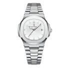 Relógio Prateado Analógico Masculino Casual Aço Inox Luxo