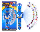 Relógio Projetor Sonic Mostra a hora Projeta Imagens Infantil Digital