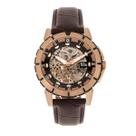 Relógio: pulseira de couro preta REIGN Philippe Automatic Skeleton