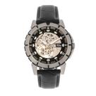 Relógio: pulseira de couro Reign Philippe Automatic Skeleton Dial