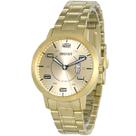Relogio Pulso Feminino Dourado Original Aço Prova D'agua
