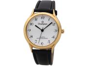 Relogio Pulso Masculino Couro Caixa Dourada Fundo Branco QTZ