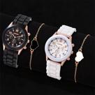 Relógio QUARTZ Silicone Lançamento Presente Dias das Mães Namorados Conjunto Moda Luxo Fashion