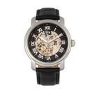Relógio REIGN Kahn Automatic Skeleton Dial em couro preto